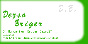 dezso briger business card